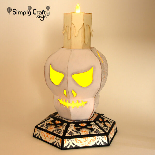 3D Skull Head Candle Holder SVG