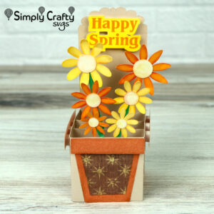 Spring Flower Pot Box Card SVG