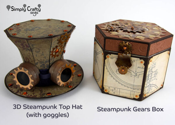 Steampunk Top Hat SVG and Gears Box SVG