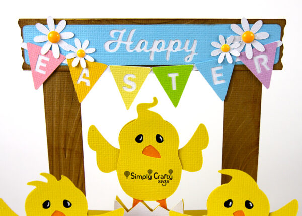 Three Chicks Easter Card SVG