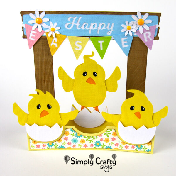 Three Chicks Easter Card SVG