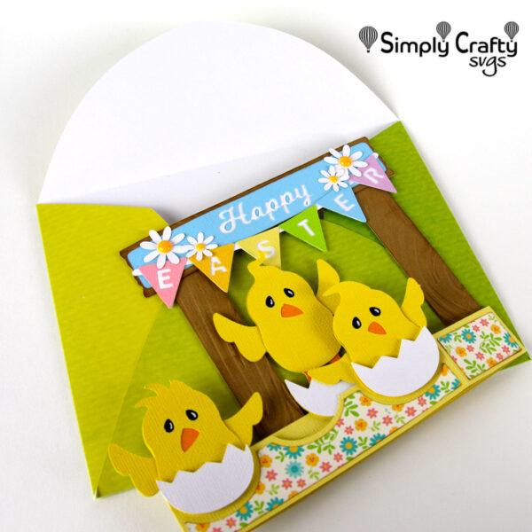 Three Chicks Easter Card SVG