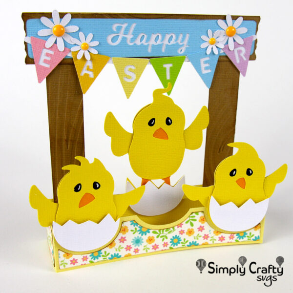 Three Chicks Easter Card SVG