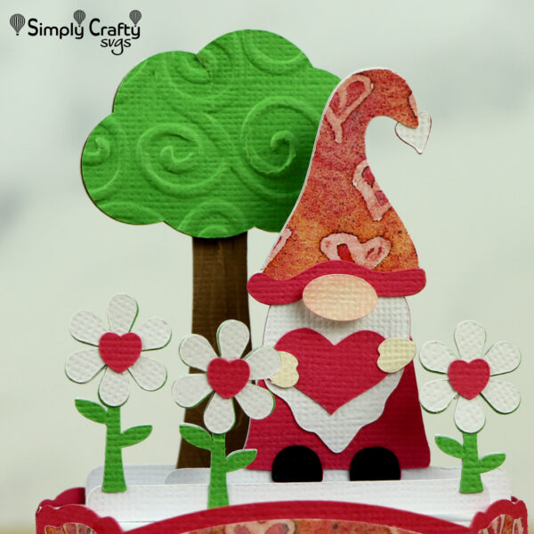 Valentine Gnome Box Card SVG