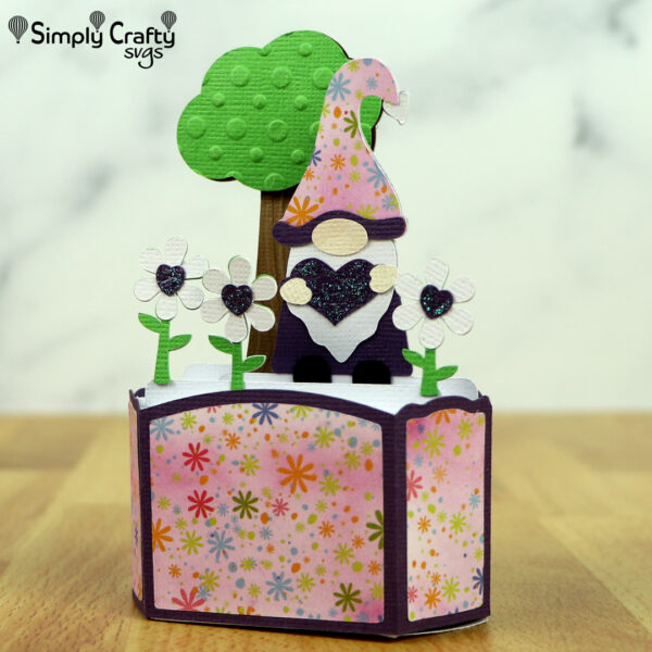 Valentine Gnome Box Card SVG