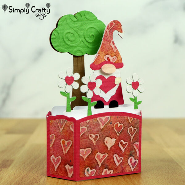 Valentine Gnome Box Card SVG