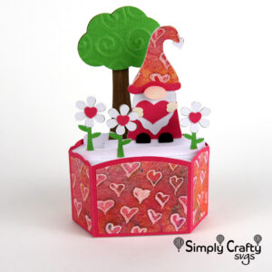 Valentine Gnome Box Card SVG