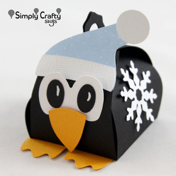 Penguin Curved Treat Box SVG