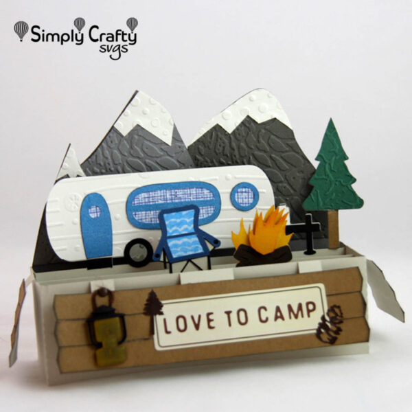 Mountain Camping Box Card SVG