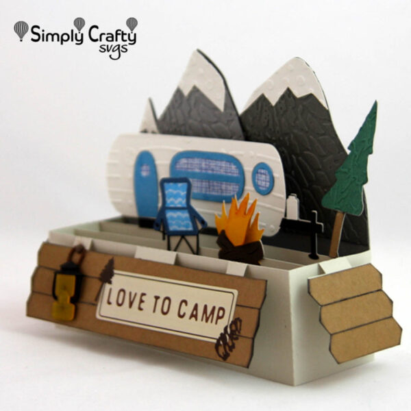 Mountain Camping Box Card SVG