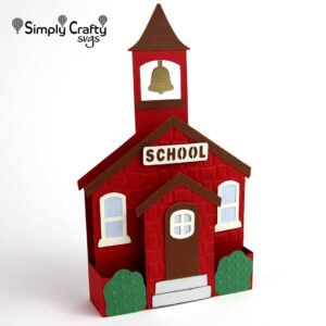 Schoolhouse Box Card SVG