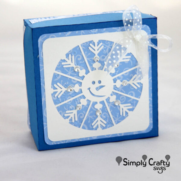 Snowman Snowflake Gift Box SVG