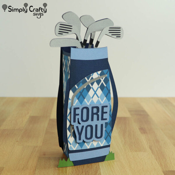 Golf Bag Box Card SVG