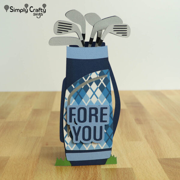 Golf Bag Box Card SVG