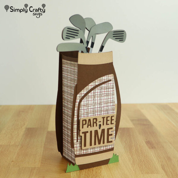 Golf Bag Box Card SVG