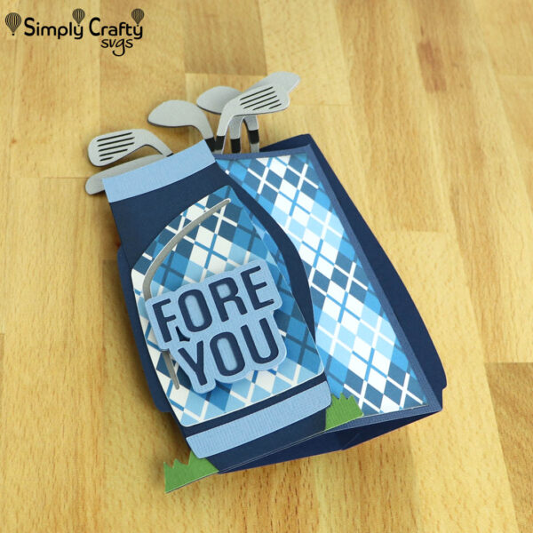 Golf Bag Box Card SVG