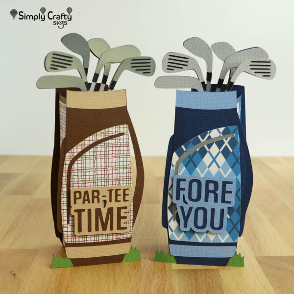 Golf Bag Box Card SVG