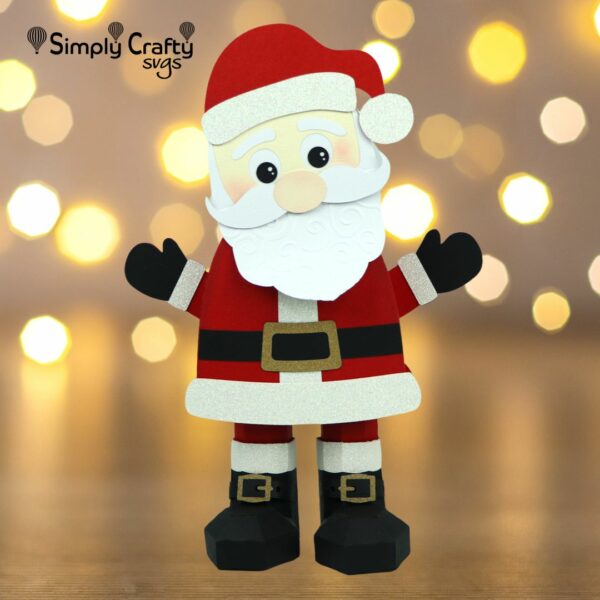 3D Santa Gift Box - Jolly Santa Box SVG