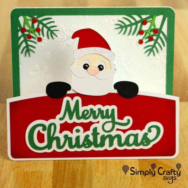 Peeking Santa Card SVG