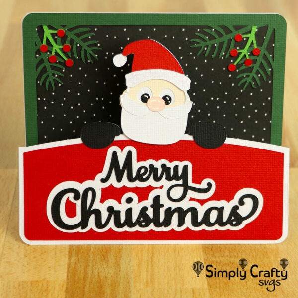 Peeking Santa Card SVG