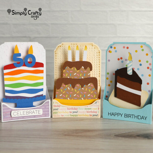 Birthday Cakes Box Cards SVG