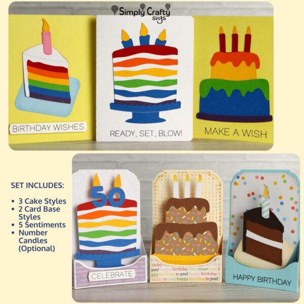 Birthday Cakes Card SVG Set