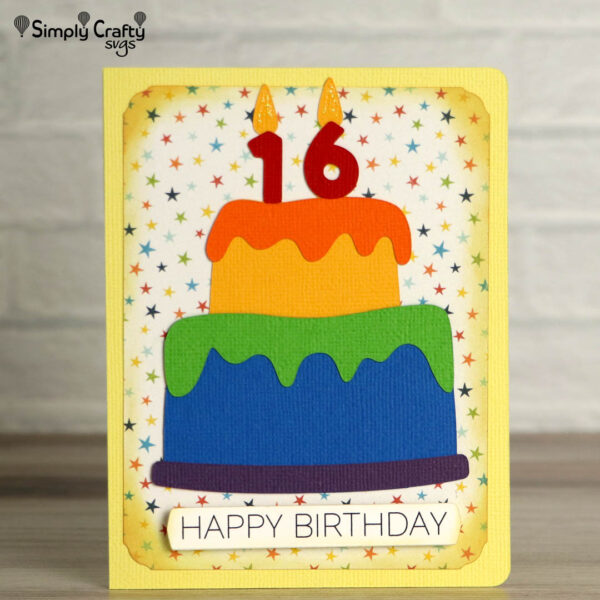 Birthday Cakes Card 16 SVG