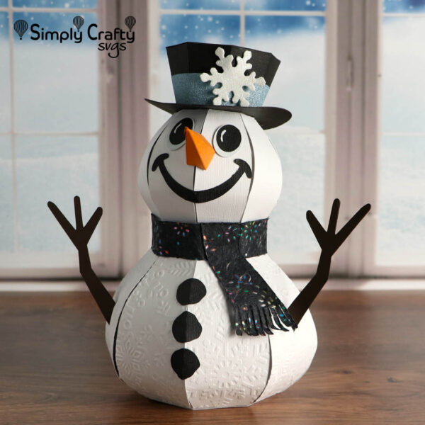 3D Smiling Snowman SVG File