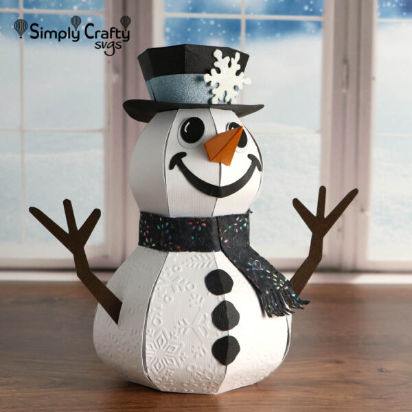 3D Smiling Snowman SVG File