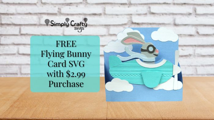 FREE Flying Bunny Card SVG with purchase