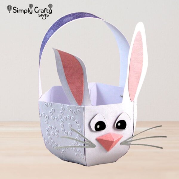 3D Bunny Easter Basket SVG