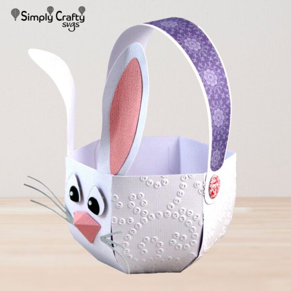 3D Bunny Easter Basket SVG