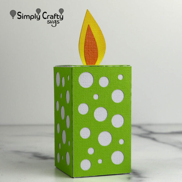 Square Birthday Candle Box SVG