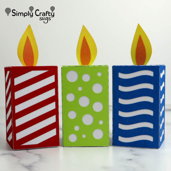 Square Birthday Candle Box SVG
