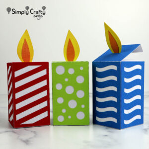 Square Birthday Candle Box SVG