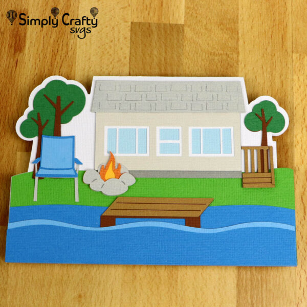 Lake Cabin Card SVG