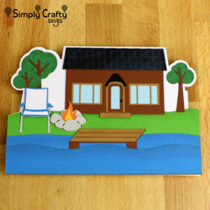Lake Cabin Card SVG