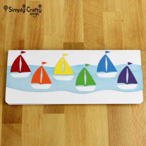 Rainbow Sailboats Card SVG