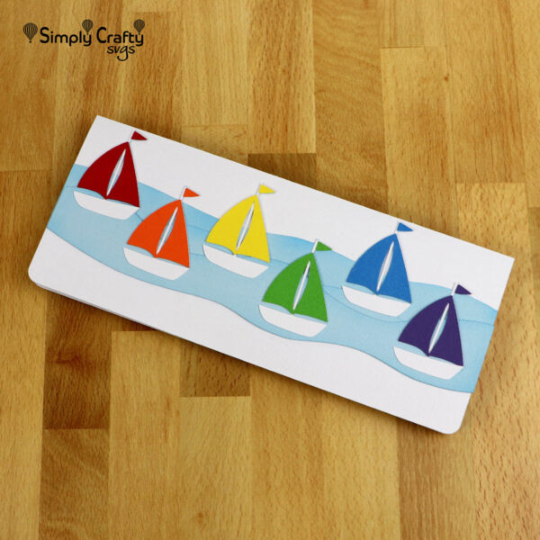 Rainbow Sailboats Card SVG