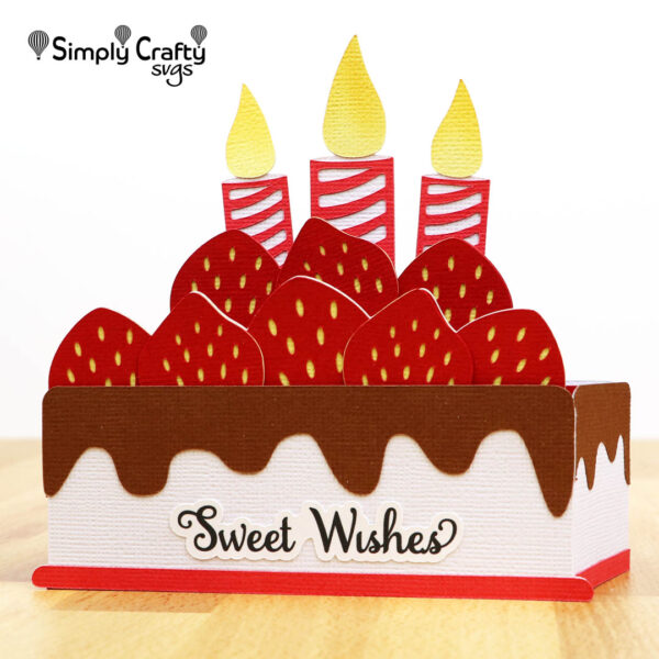 Strawberry Cake Card SVG