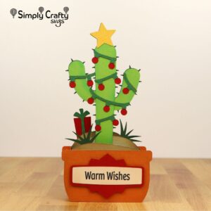 Cactus Christmas Card SVG