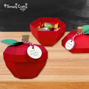 3D Red Apple Box SVG