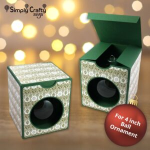 4 inch Round Ball Ornament Box SVG