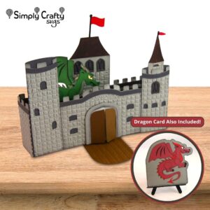 Dragon Castle Box Card SVG