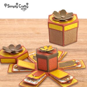 Hexagon Explosion Box SVG